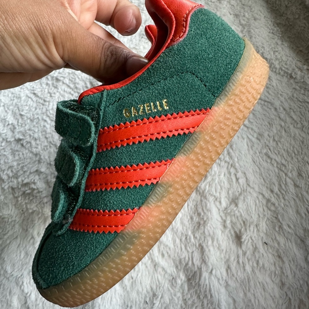 Adidas Gazelle Collegiate Green TD - Velcro strap - Toddler adidas - 8C